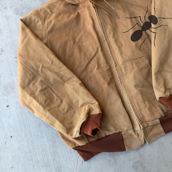 Vintage Y2K Carhartt brown hooded work wear jacket - Picture 2 of 8